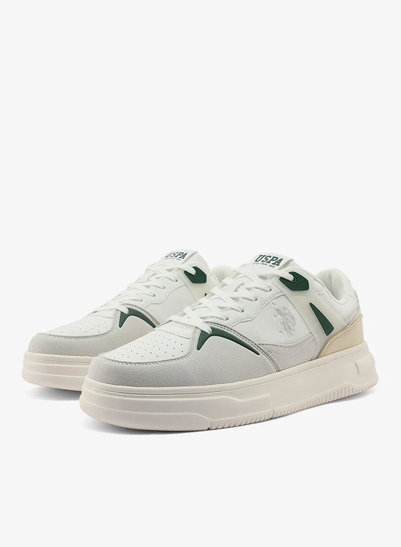 U.S. Polo Assn. white Men's White Low-Top Canvas Sneakers - Iconic Branding for a Clean Look for Men | Best Price UAE